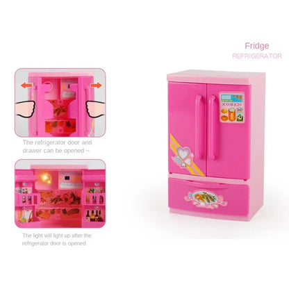 Coffee Machine Household Appliances Toys Vacuum Cleaner Cooking Pretend Play Set with Light Sweeper Kitchen Toys Boy Girl