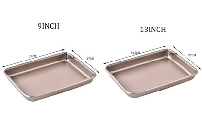 Oven Specific Carbon Steel Baking Tray Rectangular Non Stick Baking Dish Household Flat Bottomed Tray Cake Roll Steamed CakeTray
