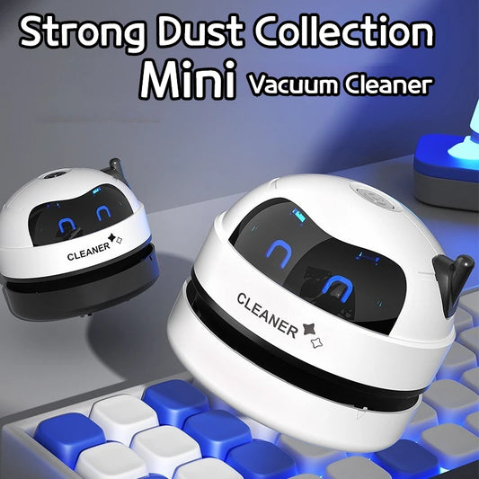 Desktop Mini Rechargeable Vacuum Cleaner Portable Car & Keyboard Dust Extractor with Rubber Shavings Cleaning for Home & Office