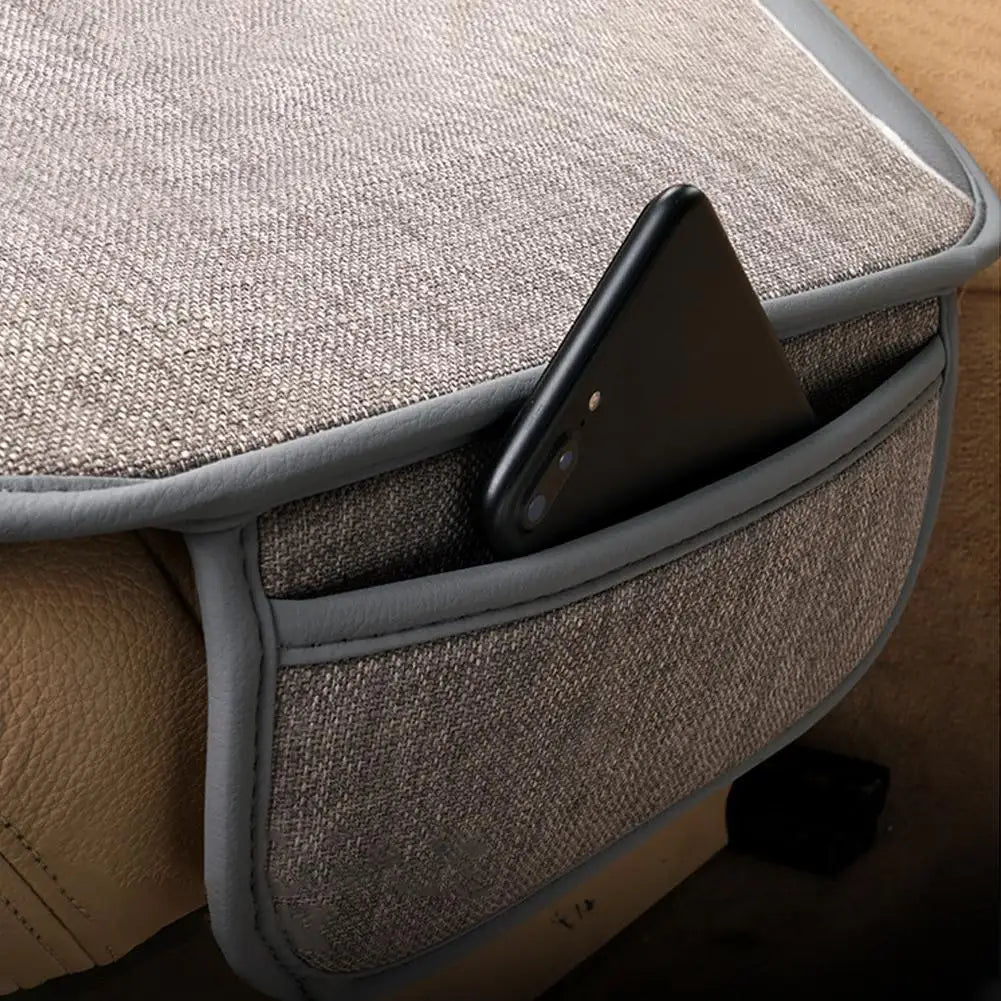 1PCS Car Breathable Flax Seat Cover Four Seasons Universal Front Protector Covers Interior Protect Chair Seat Cushion Auto Tools