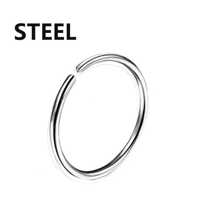 316L Surgical Steel Segment Tragus Helix Cartilage Earring Nose Ring Septum Clicker Conch Three Layers Nostril Piercing Jewelry