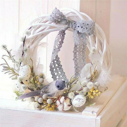 10-30CM Christmas Rattan Ring White Wreath Garland Hanging Vine Ring DIY Craft Xmas Ornaments Xmas Party Decorations