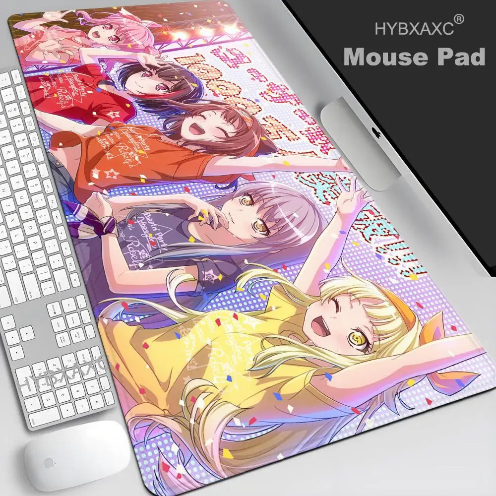 XXL Size Non-slip Wear-resistant for Desk Mat Anime Laptop Desk Office gamer table pad BanG Dream Mousepad Notebook Keyboard Pad