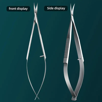 1pc Professional Nail Dead Skin Remover Stainless Steel Eyebrow Scissors Durable Curved Cross-Tail Design Nail Care Beauty Tools