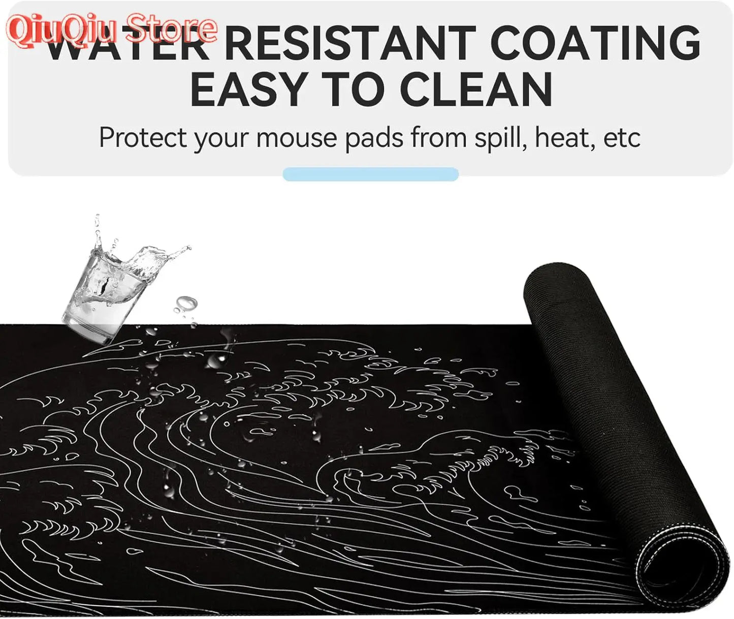 XXL Mouse Pad Sea Wave Gaming Mouse Pad Waterproof Mousepad Extended Large Mouse Mat Desk Pad Laptop Desk Mat Office and Home