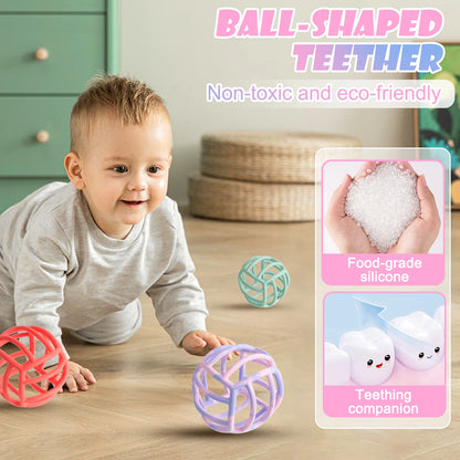 1PCS Silicone Baby Teether Ball Cute Toys For Infants Shower Gift For Kids Chewing Training Teething Toys Baby Toys