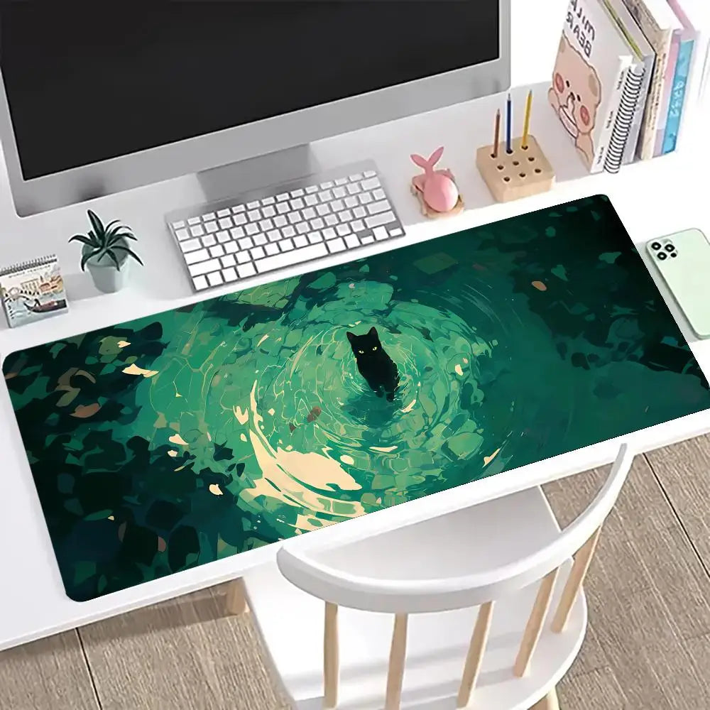 Cute cat Mouse Pad Large Computer Office Game Table Mats XXL Rubber Anti-slip Gaming Keyboard Mousepads Long Desk Pads
