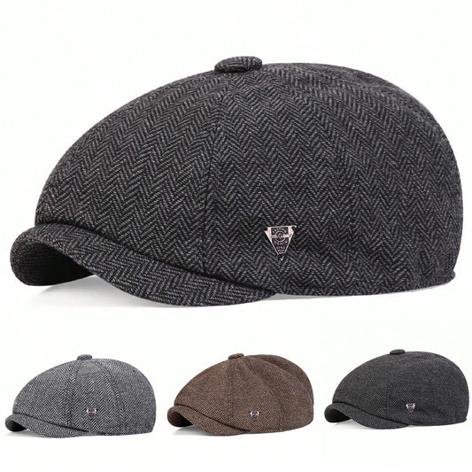 Unisex FASHION DENIM Letter Label Herringbone Newsboy Caps Men British Painters Hats Spring and Autumn Berets Hip Hop Berets