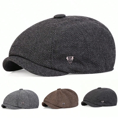 Unisex FASHION DENIM Letter Label Herringbone Newsboy Caps Men British Painters Hats Spring and Autumn Berets Hip Hop Berets