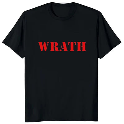 2026 New WRATH men's 100%cotton retro Funny Tshirt  Women's Unisex oversized Y2K Hipster  Tee Casual Loose Outdoor streetwear