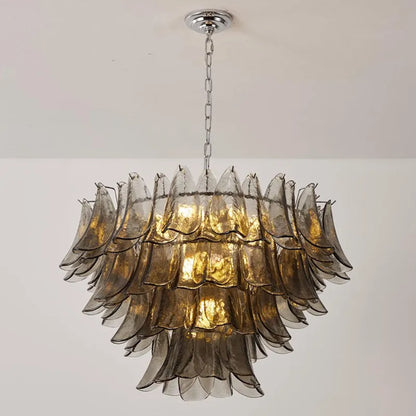 Murano Gray Glass Artistic Shell Design Indoor Led Chandelier Lamps For Bedroom Living Dining Room Home Decor Lighting