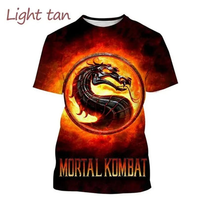 Summer Hot Selling Mortal Kombat Game 3D Print T Shirt Short Sleeve Street Style Cool Men's Casual T-Shirt Tees Male Streetwear