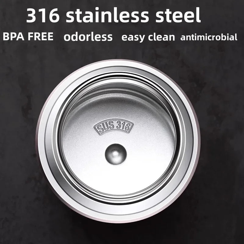 600/800/1000ml Food Thermos, 316 Stainless Steel Vacuum Insulated Food Jar With Spoon Kid Lunch Box with insulated carry bag