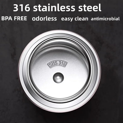 600/800/1000ml Food Thermos, 316 Stainless Steel Vacuum Insulated Food Jar With Spoon Kid Lunch Box with insulated carry bag