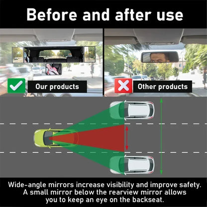Adjustable Wide-view Rearview Mirror In The Car Wide Angle Panoramic Assisting Interior Clip On Convex Rear View Mirror For Car