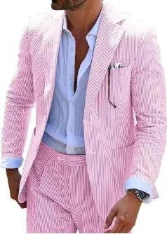 2025 Spring New Men Digital Print Casual Suit Set Jacket Pants Two Piece Cross Border Trade