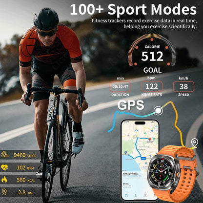 Smart Watch 8 Ultra New Color Matching GPS Compass Smartwatch Bluetooth call NFC IP68 Waterproof Health monitoring Reduction100%