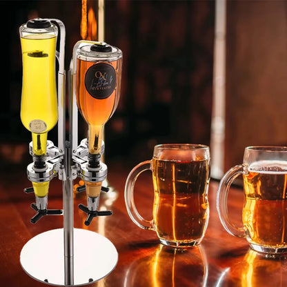 Rotate Beverage Liquor Whiskey Dispenser,Rotating Liquor Dispenser 2/4 Bottle,Standing beer Drink Alcohol Shot Wine Rack for Bar