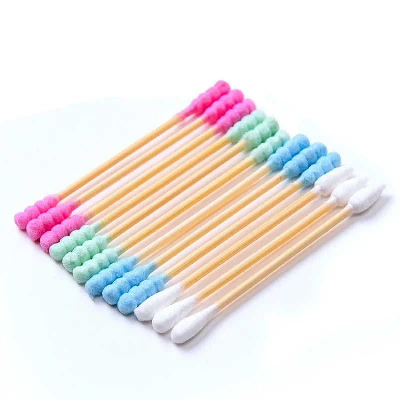 New in 100pcs Bamboo Baby Cotton Swab Cleaning of Ears Tampons Health Beauty Cotton Swab Ear Cleaning Sticks Makeup Disposable