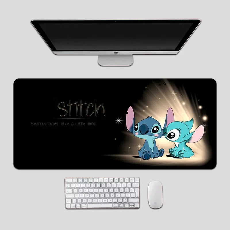 Oversized Stitch Pu Leather Mouse Pad Children and Students Cartoon Book Table Mat Anime Home Office Keyboard Pad Cute Wrist Pad