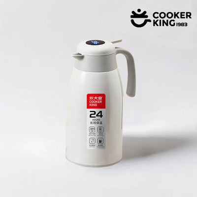 COOKER KING 2.2L Stainless Steel Coffee Pot 304 Stainless Steel+PP Intelligent Temperature Display Thermos Kettle Travel Kettle