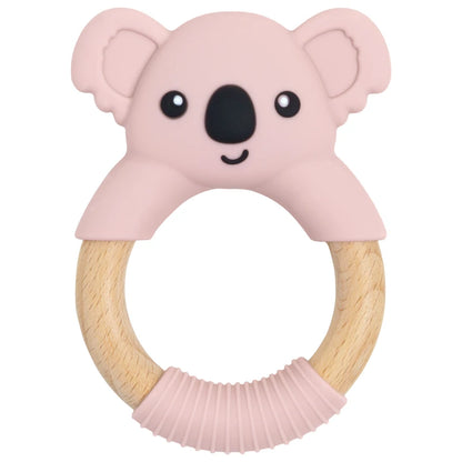 1PC BPA Free Koala Wood Ring Kids Teething Rodent Infant Baby Teether Toys Baby Gym Mobile Rattles Newborn Educational Toys
