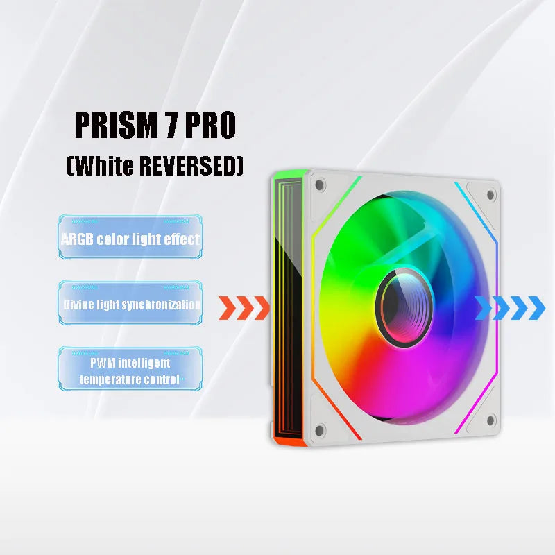 OEM PRISM 7 PRO Computer Chassis Fan 120mm 5V 3PIN ARGB 4 Pin PWM Quiet Cooling Fan 12V Large Air Volume 45.2CFM/600-1500RPM