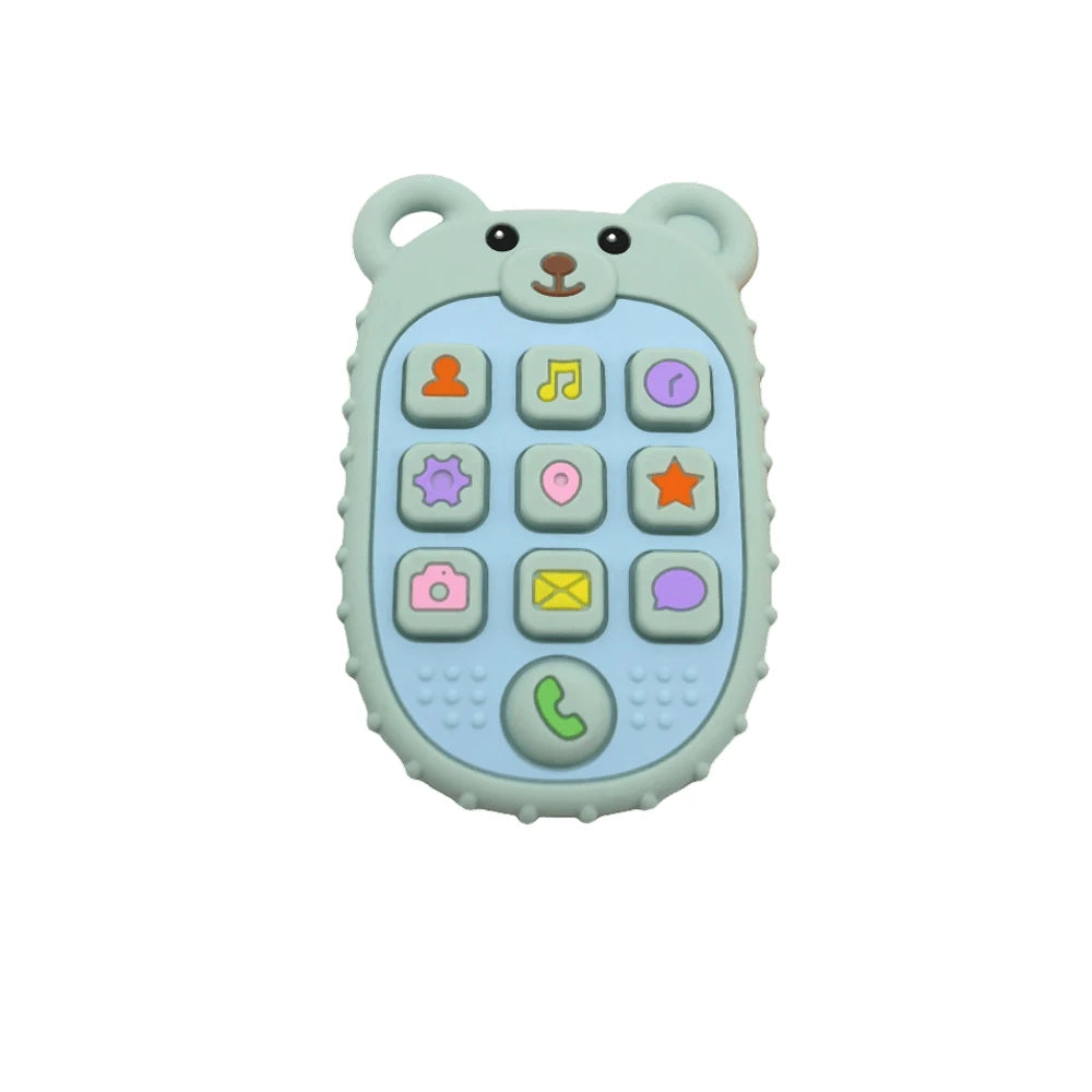 2025 New Baby Teether mobile phone Shape Silicone Teether Teething Toy Kids Sensory Educational Toy baby gift set