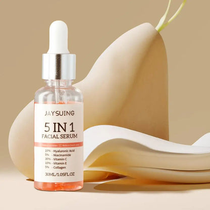 5-in-1 Face Serum 30ml - Moisturizing, Whitening, Anti-Wrinkle, Anti-Aging, Vitamin C & Hyaluronic Acid for Pore Minimizing