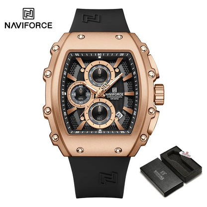 NAVIFORCE Fashionable 2025 Watches for Men Multifunctional 30M Waterproof Sports Quartz Silicone Strap Luxury Clock Reloj Hombre