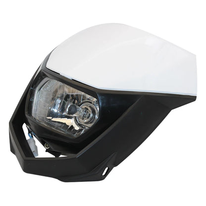 35W Motorcycle Headlight Plate Mask Fairing H4 Headlamp For Yamaha Honda Suzuki Enduro Motocross Dirt Bike Modified Accessories