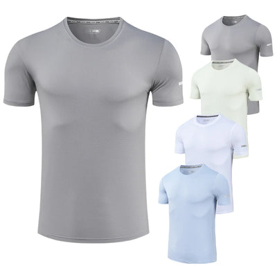Men's T-Shirts Sports Fitness Sportswear Quick-Drying Gradient Short Sleeve Tops Outdoor Basketball Training Running Men Clothes
