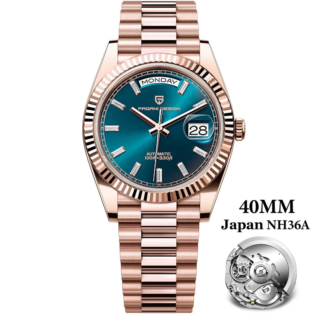 PAGANI DESIGN Men's Watches DD40 Gold White Luxury Automatic Watch Men TMI NH36A Date Week Mechanical Watches For Men 2026 New