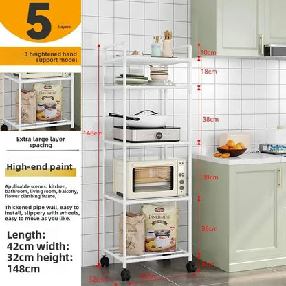 Kitchen new shelf trolley floor-to-ceiling multi-layer household storage rack bathroom rack shelf