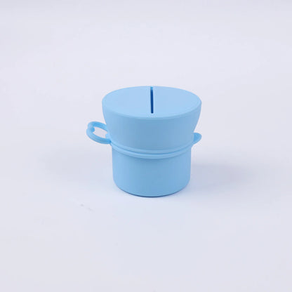 Portable Silicone Cup with Handle Food Grade Easy Clean Travel Mug BPA Free Leak Proof Drinking Cup for Outdoor Office