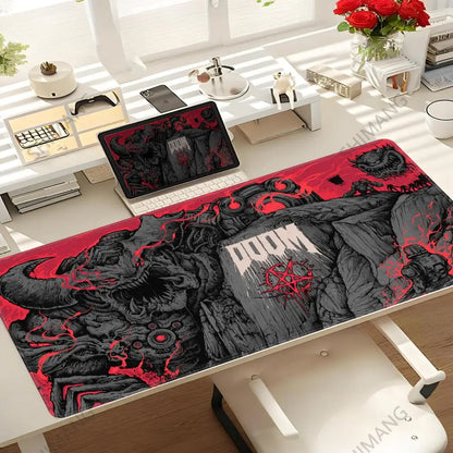 DOOM The Dark Ages Mouse Pad Gamers Anime game XXL Home HD Computer Desk Mats Office SuppliesDesktop 70X30 90x40