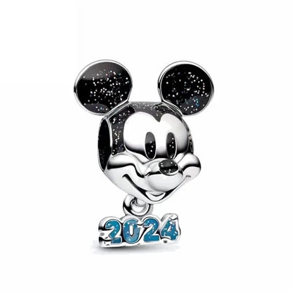 Hot Sell 925 Silver DIY Beads Jewelry Charms Bracelet Mickey Minnie Princess Christmas Stitch Robots Marvel Cute Miniso Disney