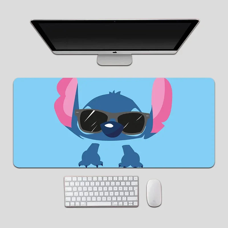 Oversized Stitch Pu Leather Mouse Pad Children and Students Cartoon Book Table Mat Anime Home Office Keyboard Pad Cute Wrist Pad