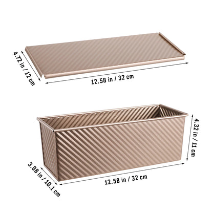 Tin Carbon Steel Non-Stick Rectangular Loaf Pan With Lid For Baking Homemade Bread Metal Baking Mold Oven Safe Loaf Pan For