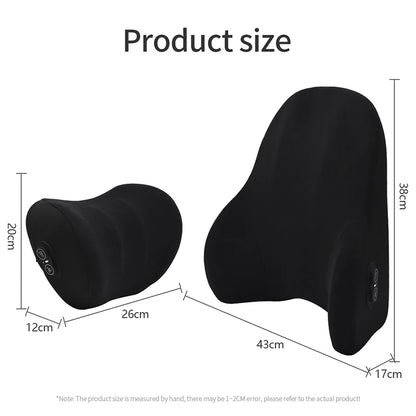 Car Electric Single Lumbar Single Headrest Vibration Massage Lumbar Support Neck Pillow Lumbar Cushion Car Seat Car Interior