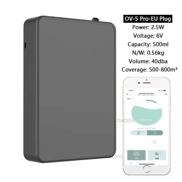 Bluetooth Smart Essential Oil Diffuser Professional Aroma Diffuser 500m³ Wall Mounted Scent Machine Electric Smell for Home