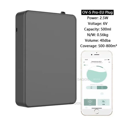 Bluetooth Smart Essential Oil Diffuser Professional Aroma Diffuser 500m³ Wall Mounted Scent Machine Electric Smell for Home
