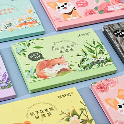150pcs Oil Blotting Paper Facial Cleansing Oil Control Absorbing Tissues Straight For Handy Face Blotting Sheets Men Women Set
