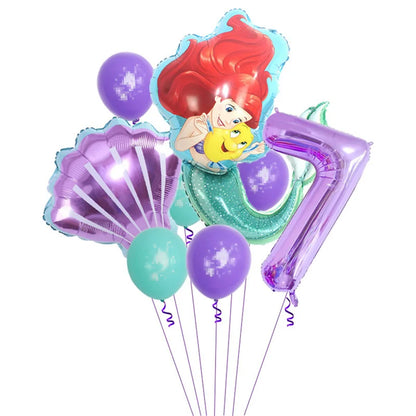 The Little Mermaid Birthday Party Decoration Princess Ariel Paper Napkin Plate Cup Tablecloth Balloons Kids Baby Shower Supplies