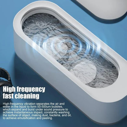 Household Cleaning Machine Mini Vibration Wash Cleaner Portable Ring Cleaner for Necklaces Glasses Watch (without Battery)