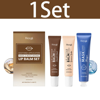 HOYGI Face Mask and Lip Balm Set Nourishing Repair Exfoliating Lip Care Deep Hydration Moisturizing Soothing Firming Facial Mask