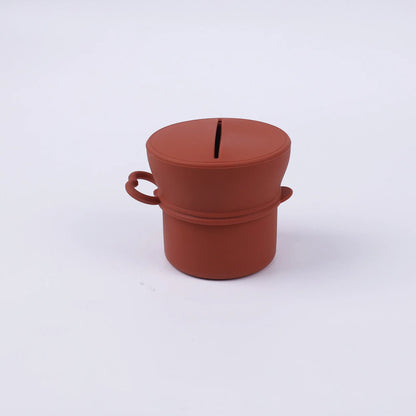 Portable Silicone Cup with Handle Food Grade Easy Clean Travel Mug BPA Free Leak Proof Drinking Cup for Outdoor Office