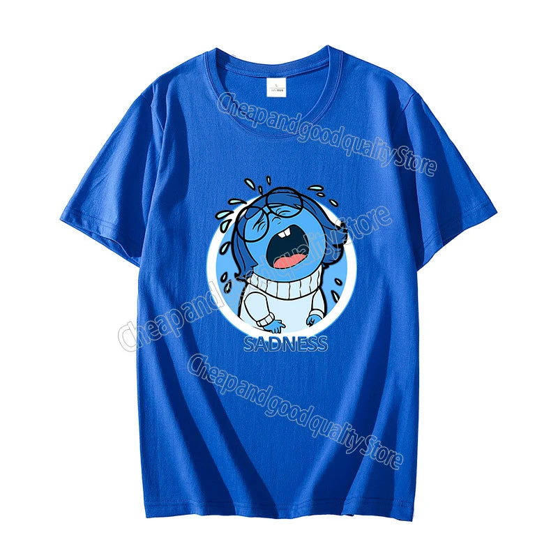 Inside Out 2 T-Shirt New Cute Cartoon Girl Boy Tops Summer WOMEN MEN Clothing Adult Anime Figure Colore Tee Family Clothes Gift