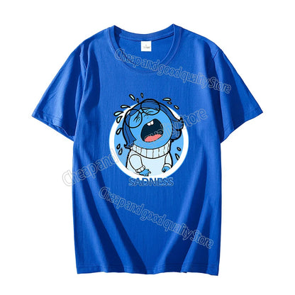Inside Out 2 T-Shirt New Cute Cartoon Girl Boy Tops Summer WOMEN MEN Clothing Adult Anime Figure Colore Tee Family Clothes Gift