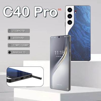 HOT Sale 2025 C40 Pro 7.3inch HD Global Edition Original Smart Dual Card 8000mAh Battery Facial Recognition Function Arrival